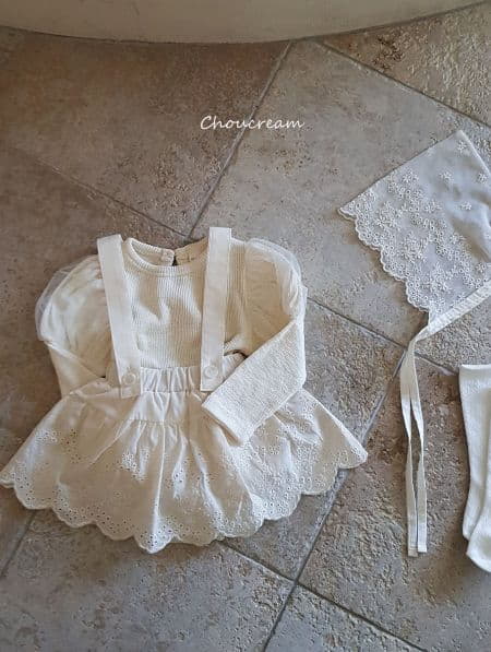 Choucream - Korean Baby Fashion - #babyclothing - Bebe Lace Dungarees Frill Bloomer - 5