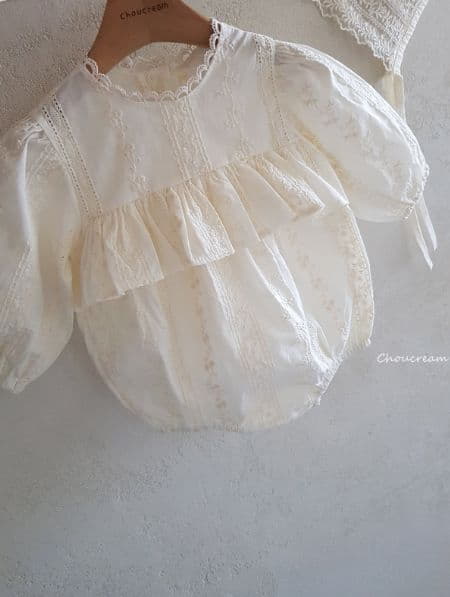 Choucream - Korean Baby Fashion - #babyfever - Embroidery Lace Bodysuit - 9