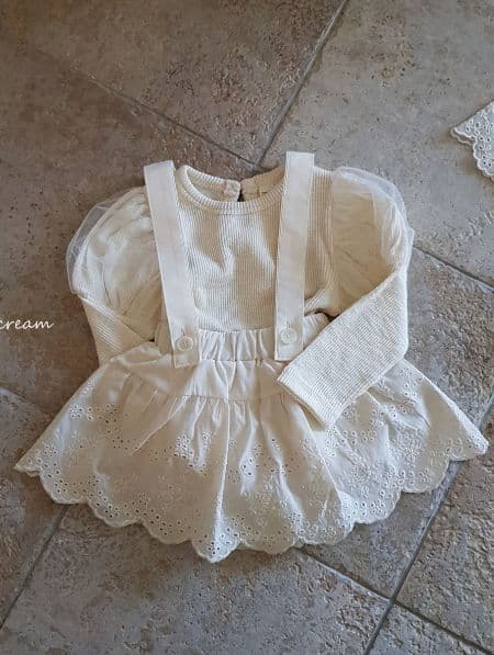 Choucream - Korean Baby Fashion - #babyfever - Bebe Lace Dungarees Frill Bloomer - 7