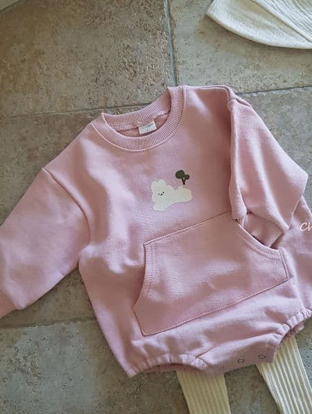 Choucream - Korean Baby Fashion - #babyoutfit - Rabbit Sweatshirt Bodysuit - 12