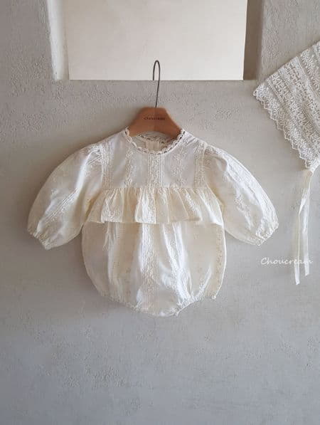 Choucream - Korean Baby Fashion - #onlinebabyshop - Embroidery Lace Bodysuit - 4