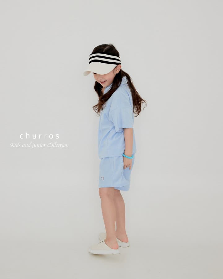 Churros - Korean Children Fashion - #childofig - Collar Terry Top Bottom Set - 7