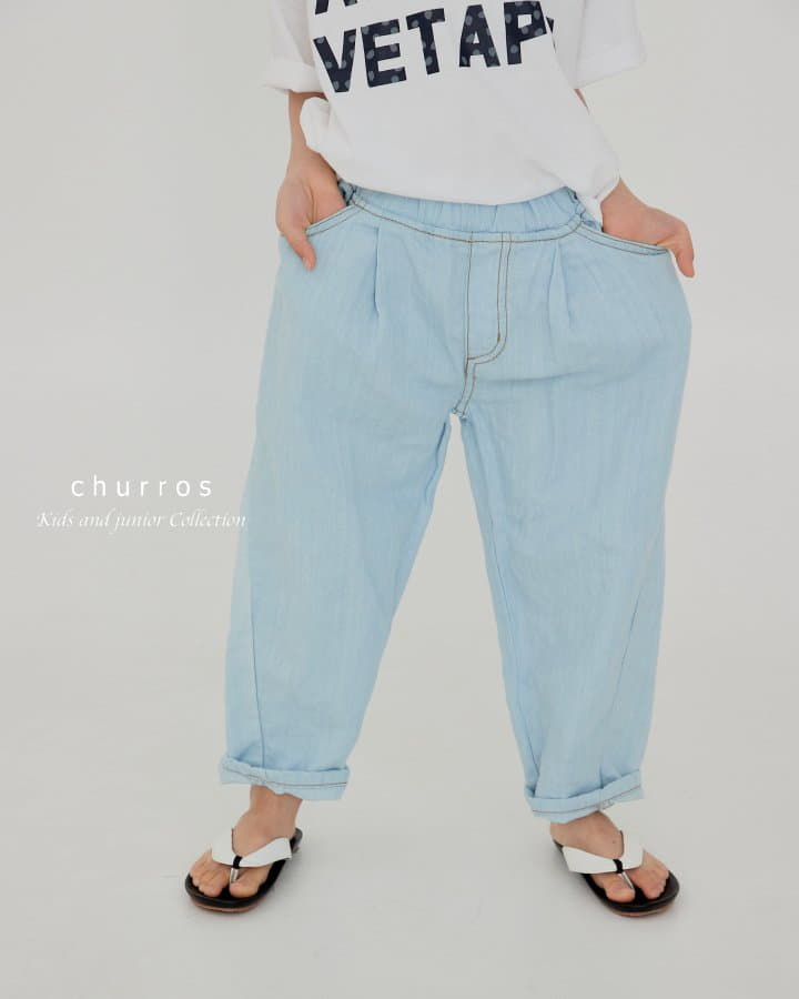 Churros - Korean Children Fashion - #childrensboutique - Linen Denim Unbal Pants - 6