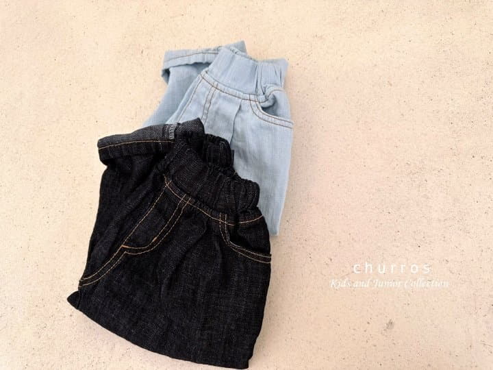 Churros - Korean Children Fashion - #discoveringself - Linen Denim Unbal Pants - 8