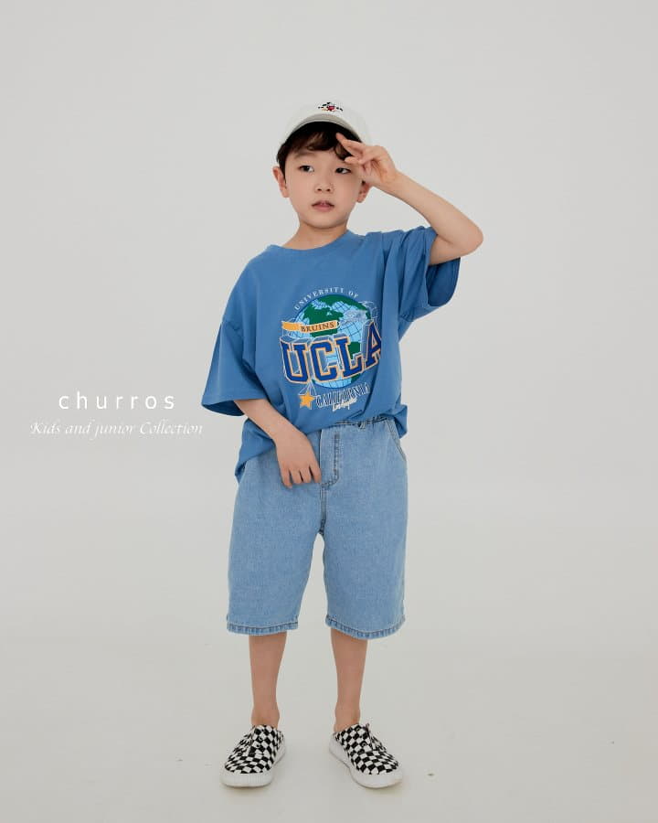 Churros - Korean Children Fashion - #kidsshorts - Denim Banding Shorts - 5