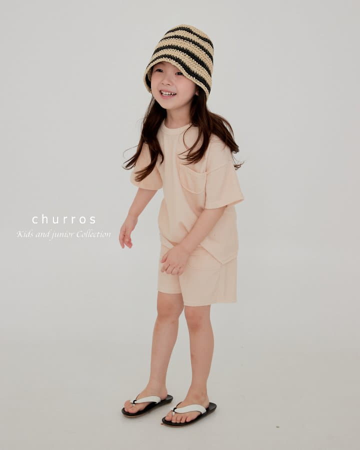 Churros - Korean Children Fashion - #littlefashionista - Easy Look Rib Top Bottom Set - 6
