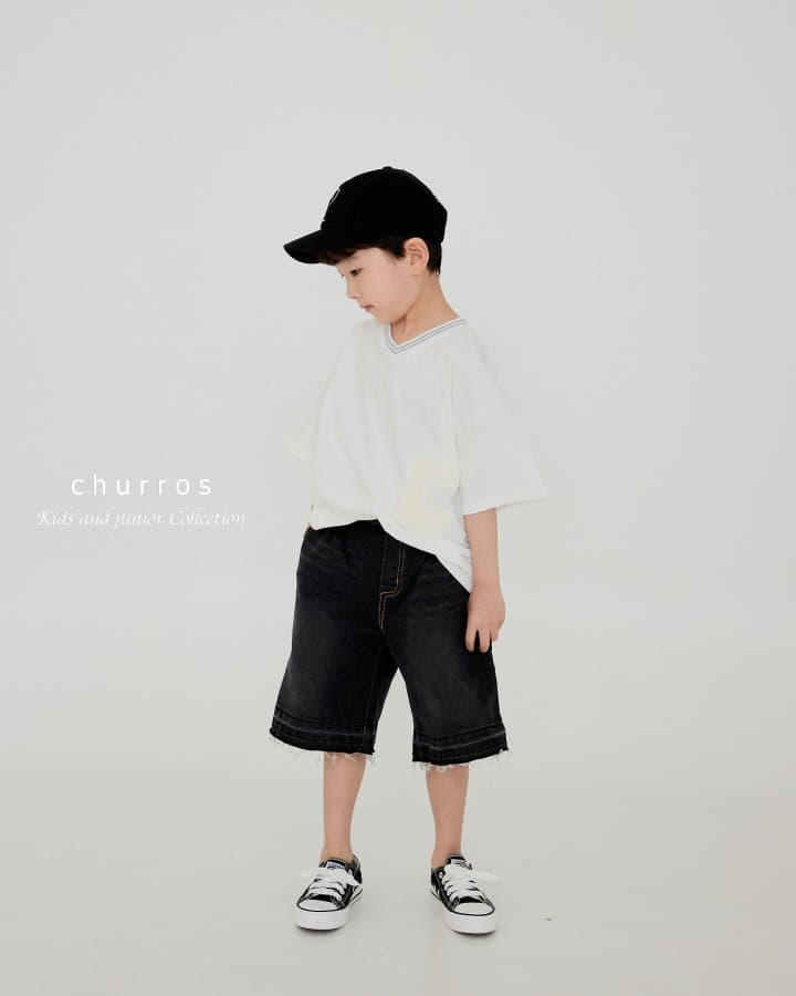 Churros - Korean Children Fashion - #magicofchildhood - V Neck Patch Tee - 9