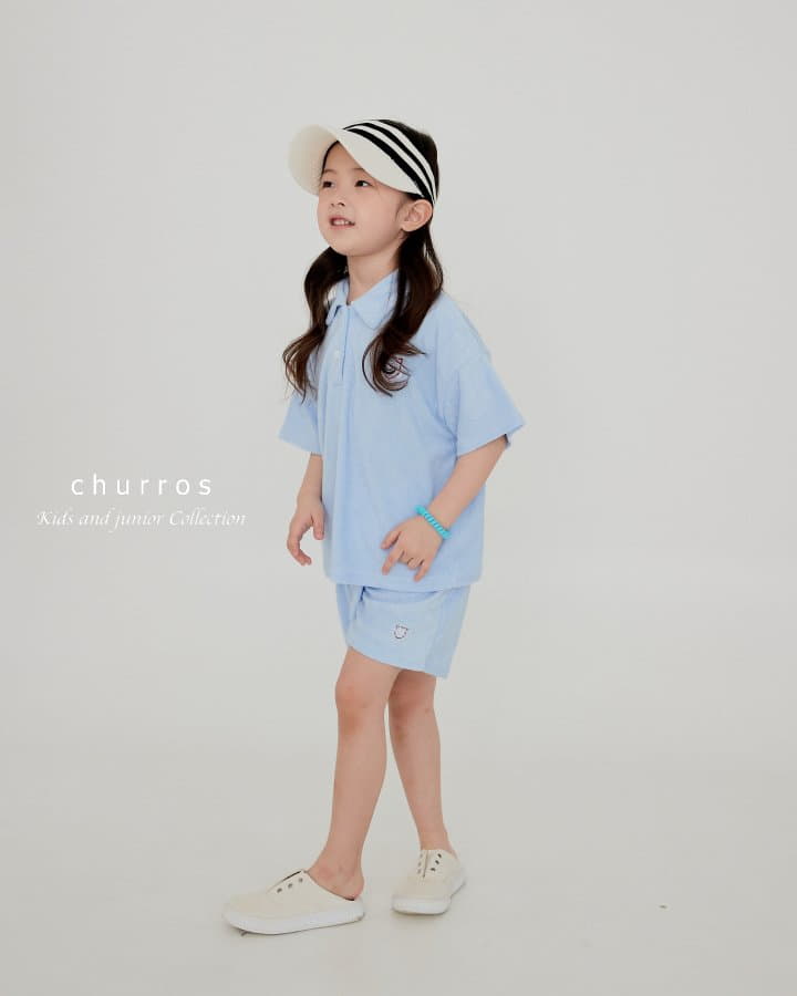 Churros - Korean Children Fashion - #littlefashionista - Collar Terry Top Bottom Set - 4