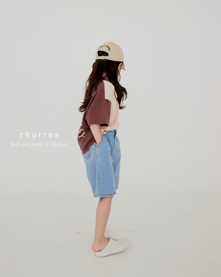 Churros - Korean Children Fashion - #prettylittlegirls - Denim Banding Shorts - 12