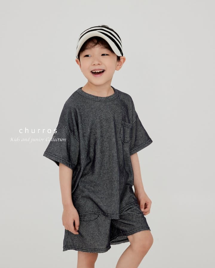 Churros - Korean Children Fashion - #stylishchildhood - Easy Look Rib Top Bottom Set - 12