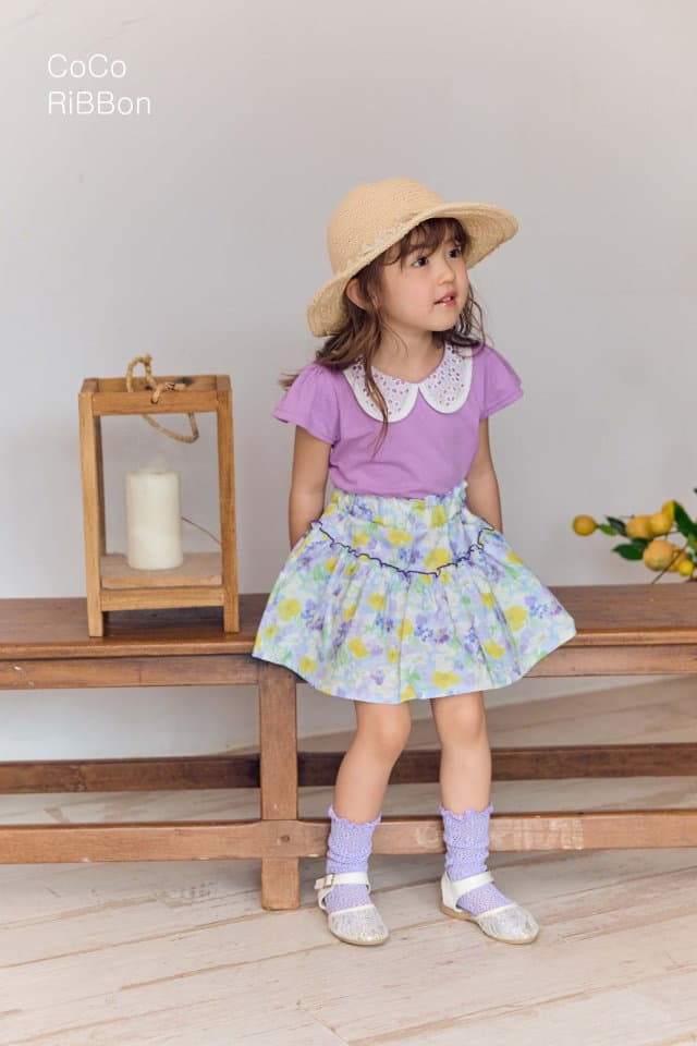 Coco Ribbon - Korean Children Fashion - #kidsshorts - Collar Tee - 7