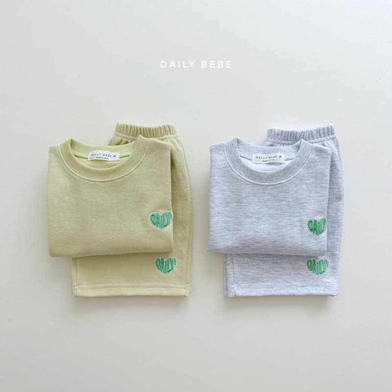 Daily Bebe - Korean Children Fashion - #childofig - Heart Embroidery Shorts Top Bottom SET