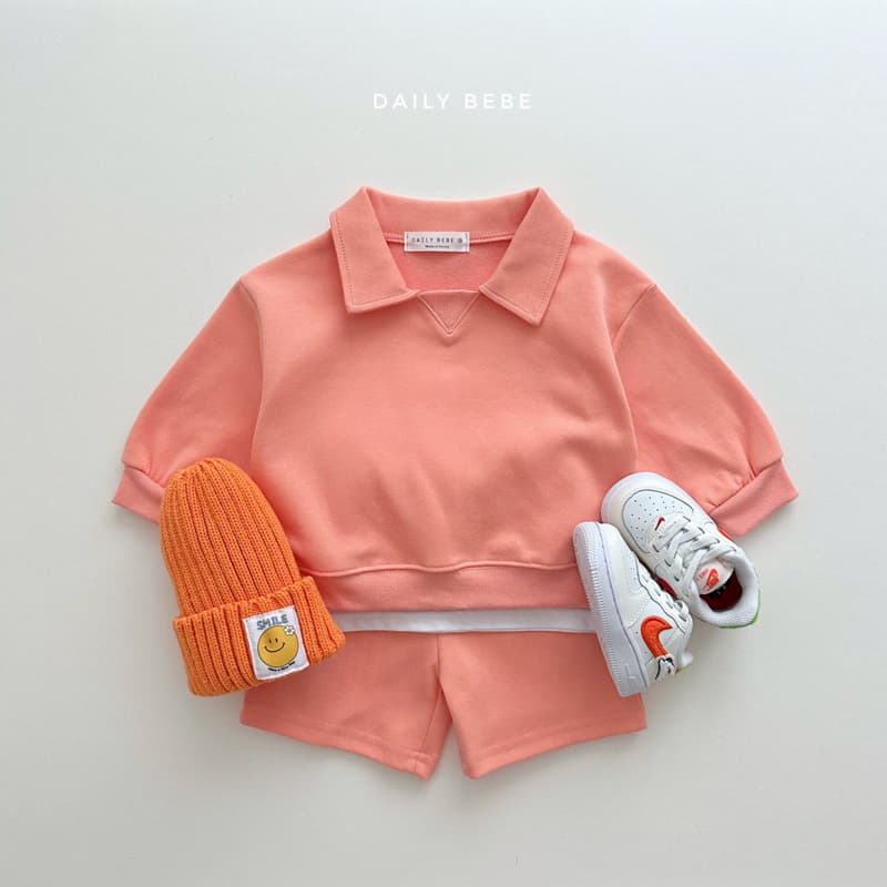 Daily Bebe - Korean Children Fashion - #childrensboutique - Colloar Shorts Top Bottom Set