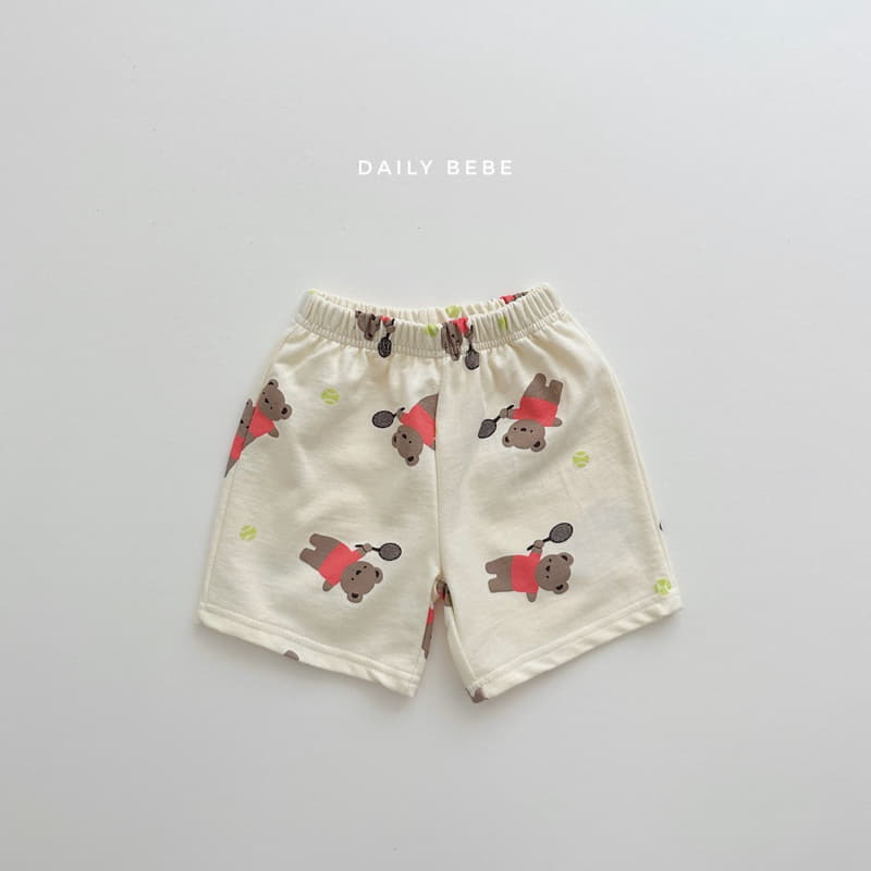 Daily Bebe - Korean Children Fashion - #fashionkids - Bear Shorts Top Bottom Set - 7