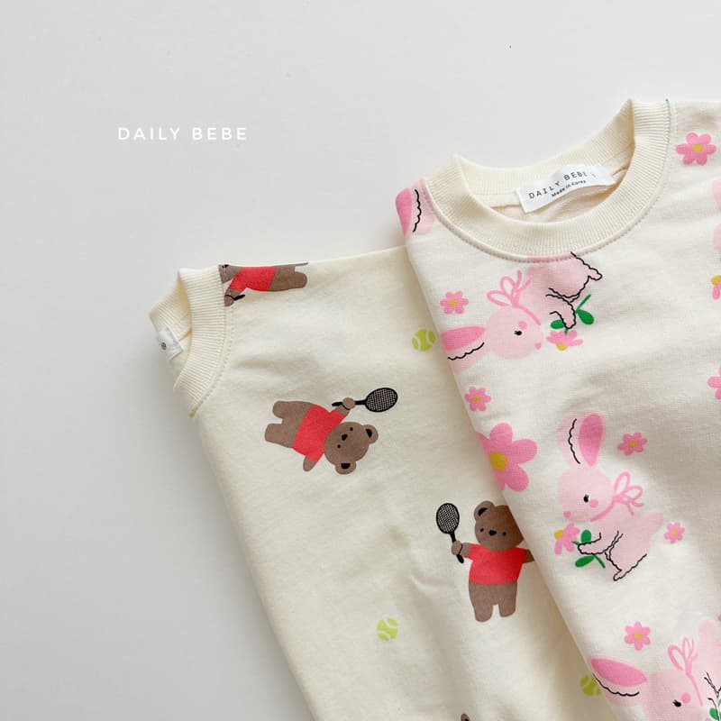 Daily Bebe - Korean Children Fashion - #kidsstore - Bear Shorts Top Bottom Set - 9