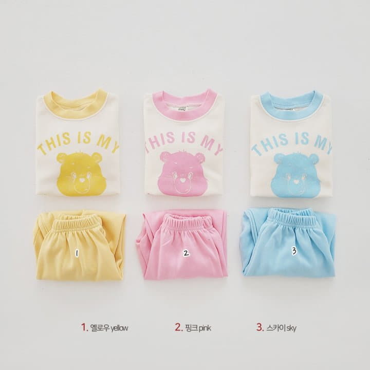 Daily Daily - Korean Children Fashion - #designkidswear - Heart Bear Top Bottom Set