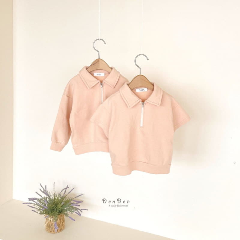 Denden - Korean Children Fashion - #Kfashion4kids - Blan Zip-up Tee Short Sleeves - 6