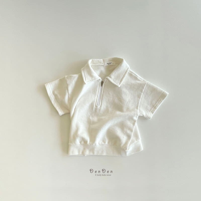 Denden - Korean Children Fashion - #kidzfashiontrend - Blan Zip-up Tee Short Sleeves - 5