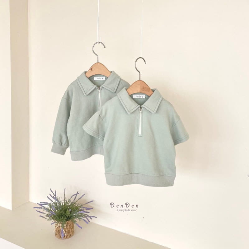 Denden - Korean Children Fashion - #littlefashionista - Blan Zip-up Tee Short Sleeves - 7