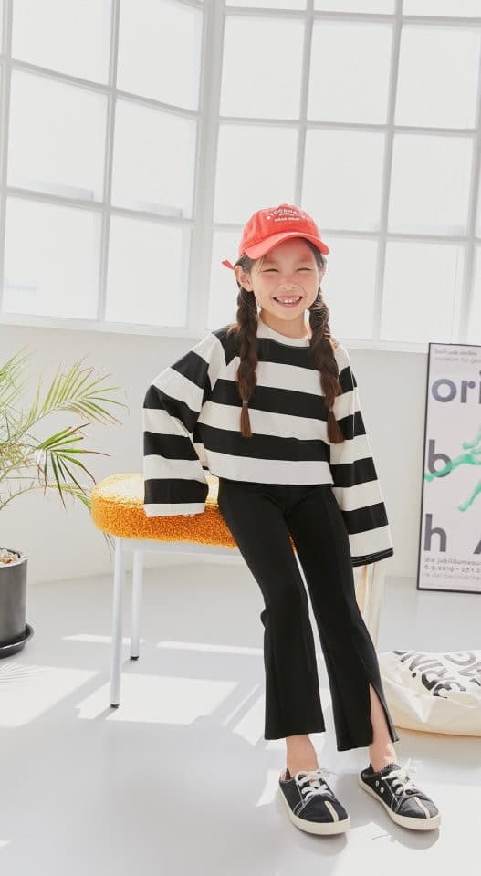 Dore Dore - Korean Children Fashion - #childrensboutique - Stripes Crop Tee - 8