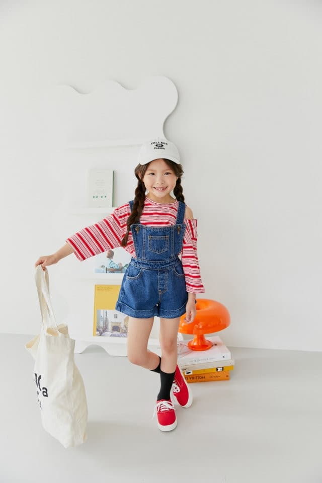 Dore Dore - Korean Children Fashion - #designkidswear - Pappy Slit Stripes Tee - 4