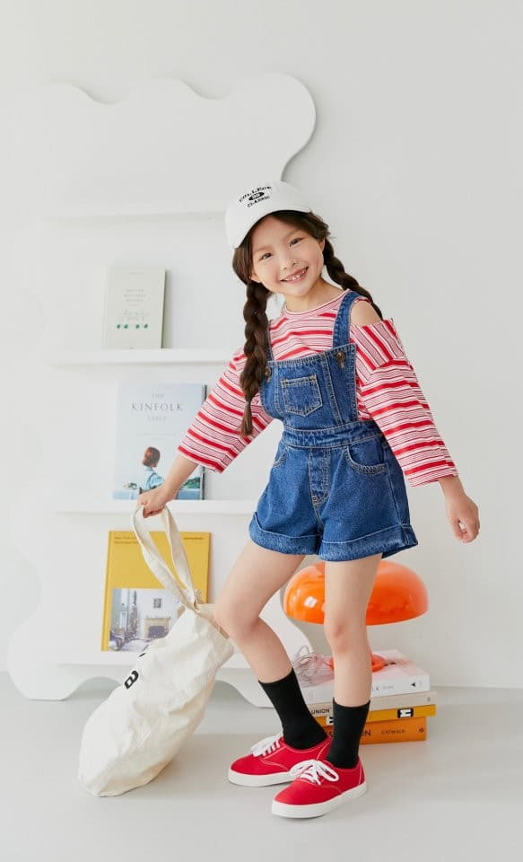 Dore Dore - Korean Children Fashion - #kidsshorts - Pappy Slit Stripes Tee - 6