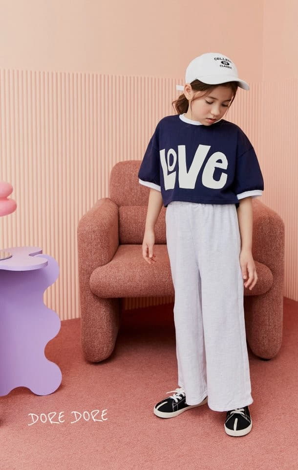 Dore Dore - Korean Children Fashion - #kidsshorts - Love Color Crop Tee