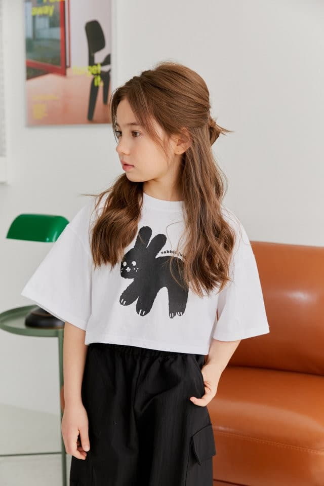 Dore Dore - Korean Children Fashion - #kidsshorts - Rabbit Crop Tee - 4