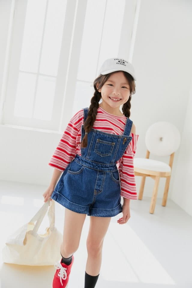 Dore Dore - Korean Children Fashion - #kidzfashiontrend - Pappy Slit Stripes Tee - 8