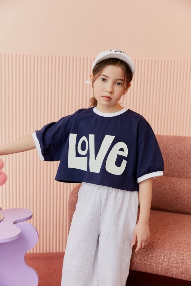 Dore Dore - Korean Children Fashion - #littlefashionista - Love Color Crop Tee - 5