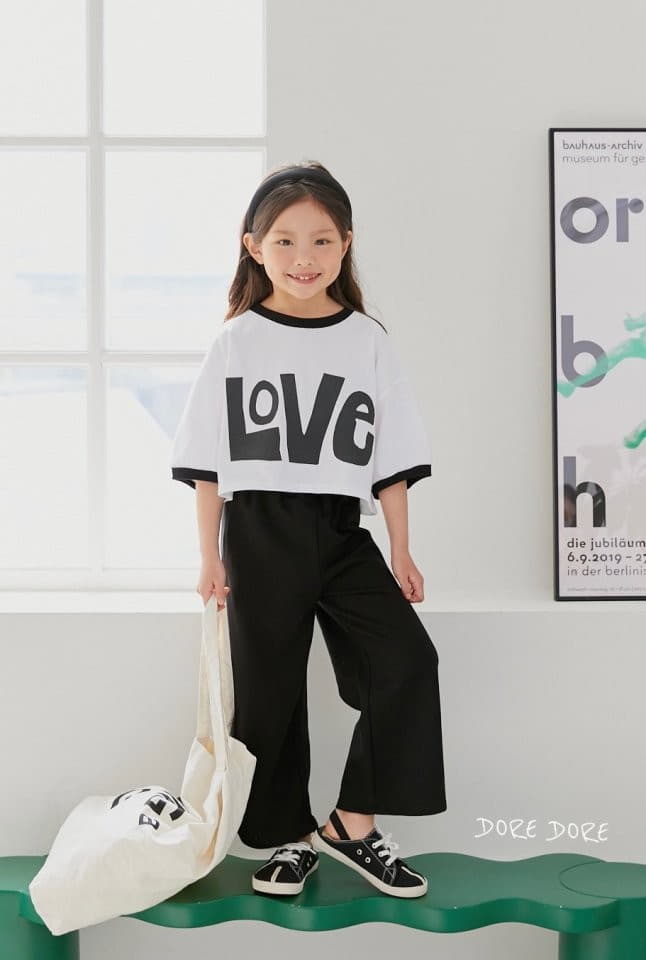 Dore Dore - Korean Children Fashion - #todddlerfashion - Love Color Crop Tee - 9