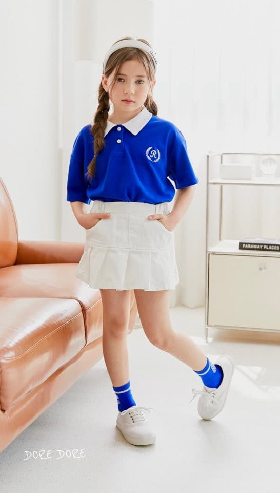 Dore Dore - Korean Children Fashion - #toddlerclothing - R Embrodiery Tee