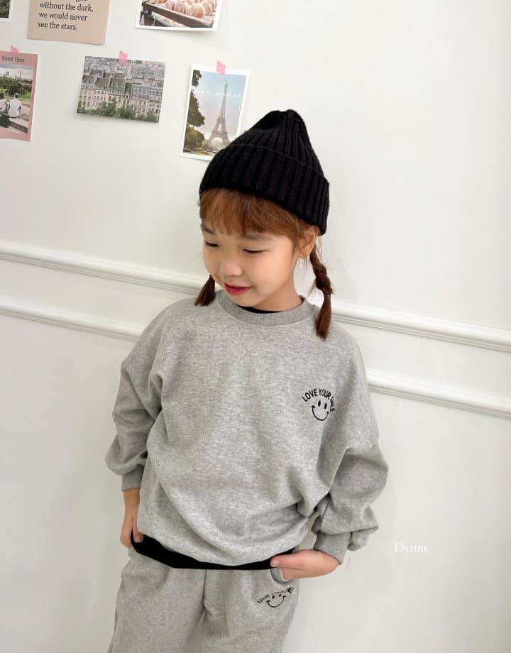 Dsaint - Korean Children Fashion - #childofig - Love Smile Top Bottom Set - 2