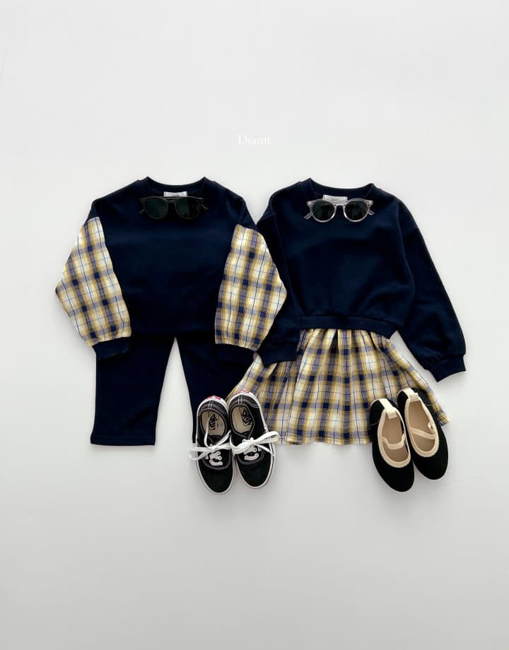 Dsaint - Korean Children Fashion - #childofig - Our 2 Check Top Bottom Set - 7