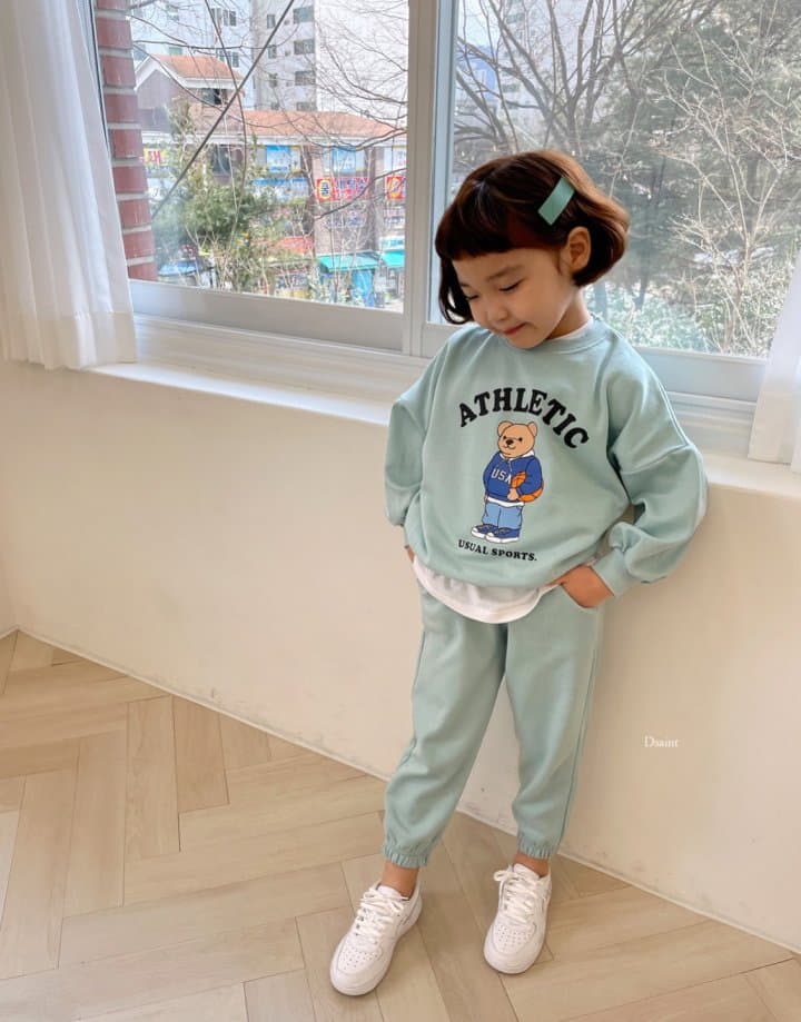 Dsaint - Korean Children Fashion - #discoveringself - Bear Basket Top Bottom Set - 7
