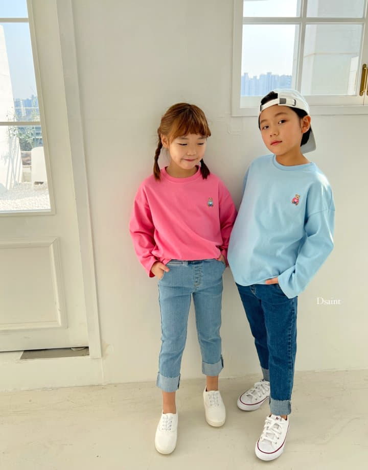 Dsaint - Korean Children Fashion - #kidsshorts - D Sit Bear Tee - 2