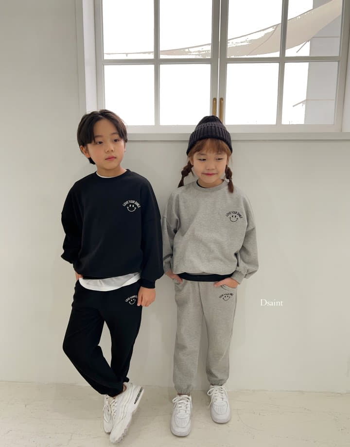 Dsaint - Korean Children Fashion - #kidsstore - Love Smile Top Bottom Set - 8