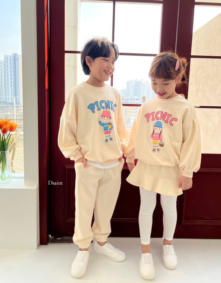 Dsaint - Korean Children Fashion - #kidsstore - Picnic Top Bottom Set
