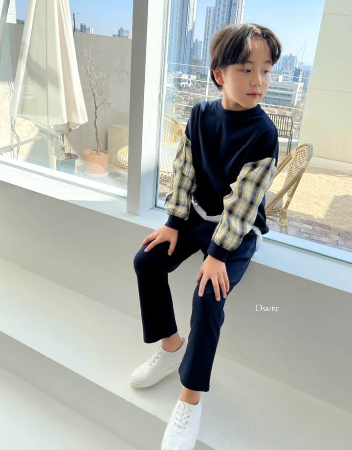 Dsaint - Korean Children Fashion - #littlefashionista - Our 2 Check Top Bottom Set - 2
