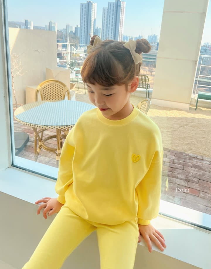 Dsaint - Korean Children Fashion - #magicofchildhood - Cong Dack Heart Wide Top Bottom Set - 4