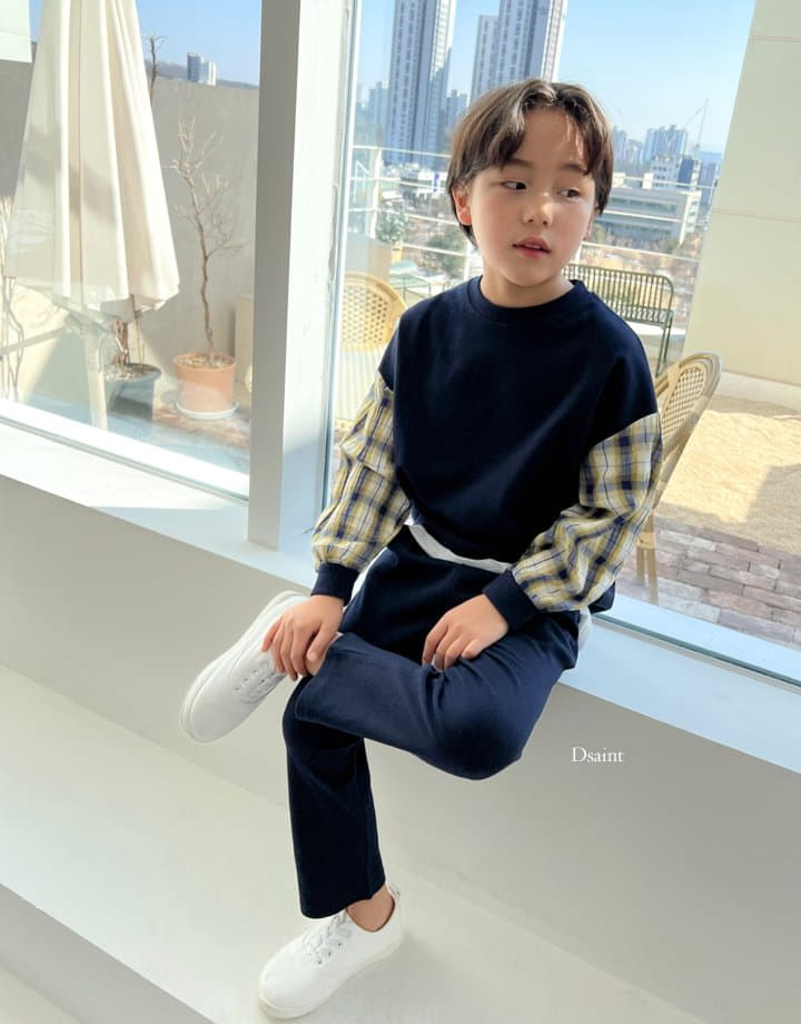 Dsaint - Korean Children Fashion - #magicofchildhood - Our 2 Check Top Bottom Set - 4