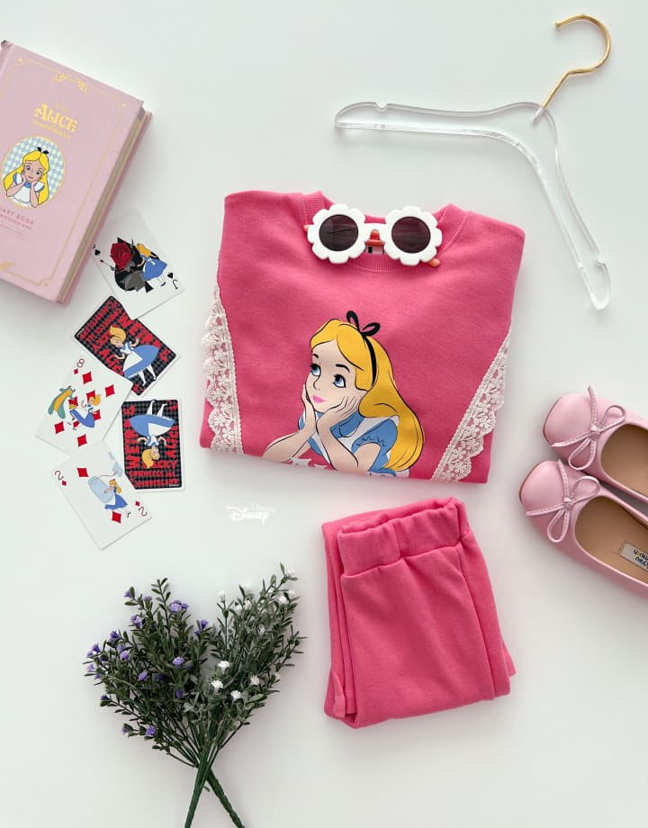 Dsaint - Korean Children Fashion - #toddlerclothing - Lace Alice Bootscut Top Bottom Set - 6