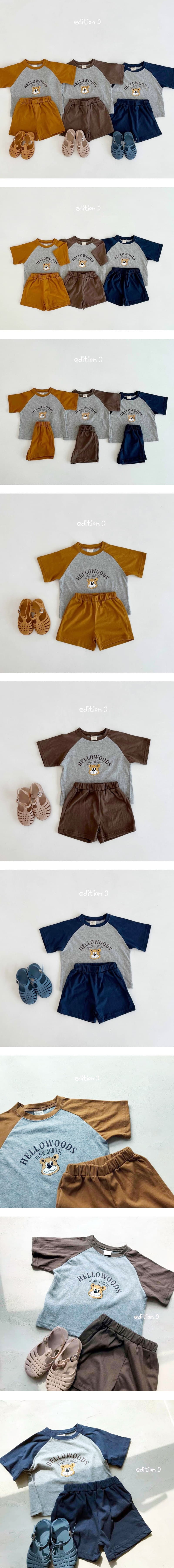 Edition - Korean Children Fashion - #kidsshorts - Hello Bear Top Bottom Set