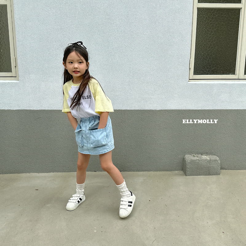 Ellymolly - Korean Children Fashion - #Kfashion4kids - Big Pocket Denim Skirt - 6
