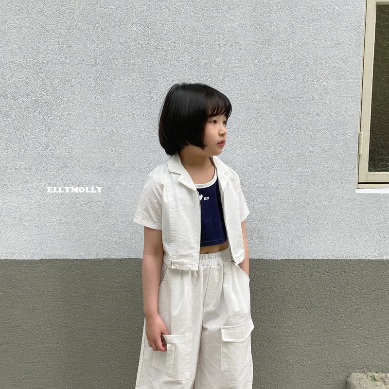 Ellymolly - Korean Children Fashion - #childrensboutique - Linen Crop Jacket - 11