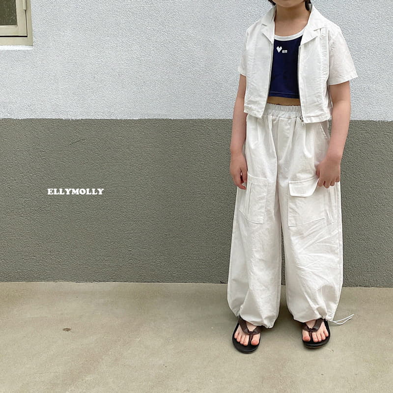 Ellymolly - Korean Children Fashion - #designkidswear - Linen Crop Jacket - 12