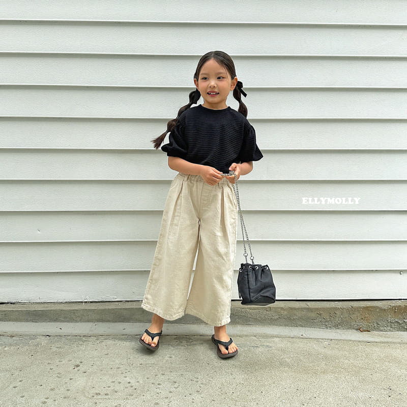 Ellymolly - Korean Children Fashion - #kidsshorts - Embo Shirring Tee - 8