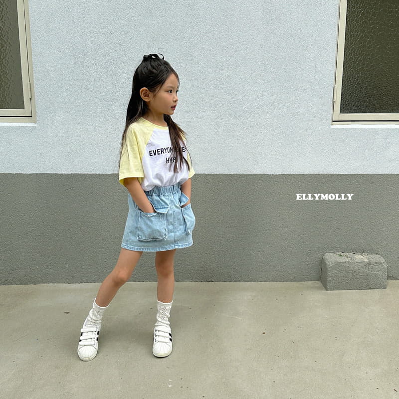 Ellymolly - Korean Children Fashion - #littlefashionista - Big Pocket Denim Skirt - 7