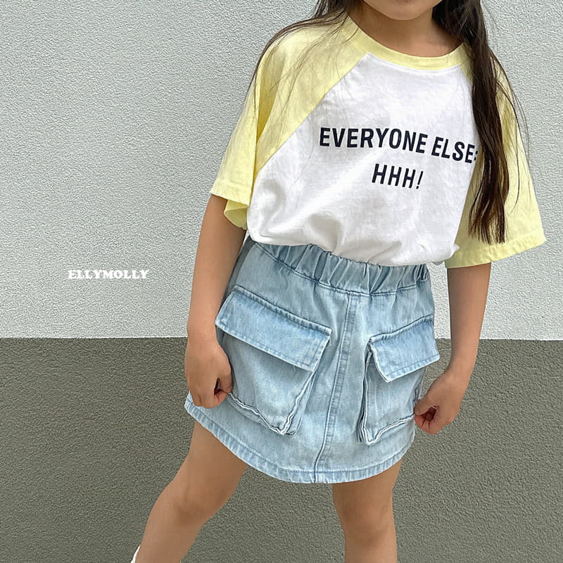 Ellymolly - Korean Children Fashion - #minifashionista - Big Pocket Denim Skirt - 9