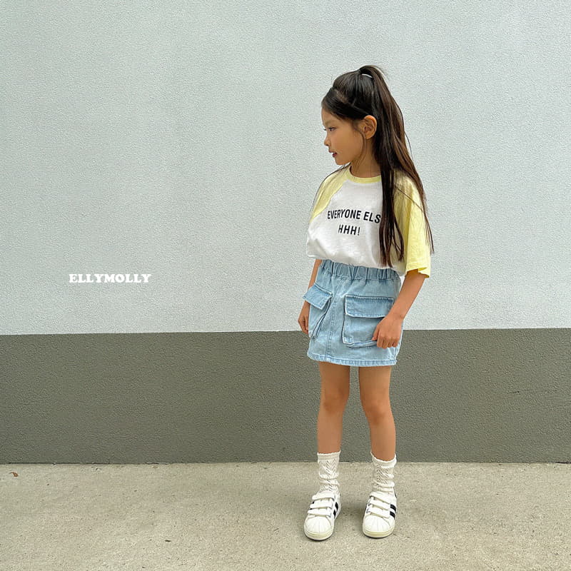 Ellymolly - Korean Children Fashion - #prettylittlegirls - Big Pocket Denim Skirt - 10